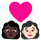 Couple with Heart- Woman- Woman- Dark Skin Tone- Light Skin Tone emoji on Microsoft